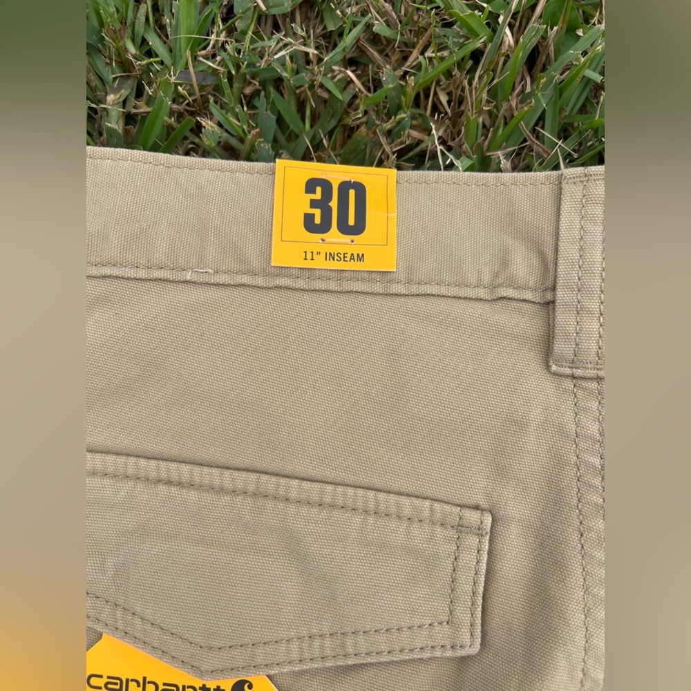 Carhartt Men's Rugged Flex Relaxed Fit Canvas Cargo Work Shorts Khaki Size 30 - Picture 5 of 5